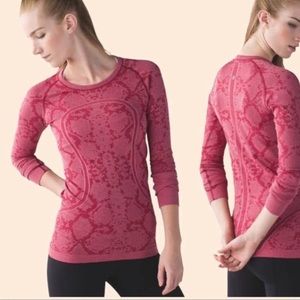 Lululemon Run Swiftly Tech Red Ziggy Snake Long Sleeve